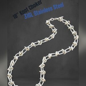 6MM Stainless Steel Knot Link Chain Necklace Choker 15.5"